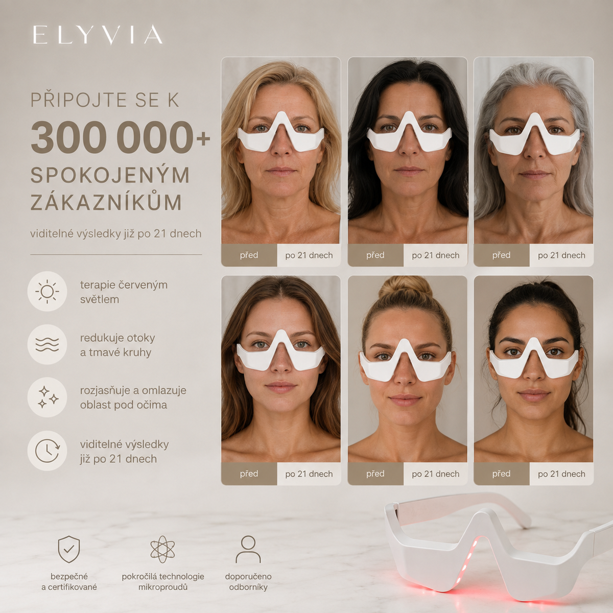 ELYVIA™: Terapie červeným světlem a mikroproudem